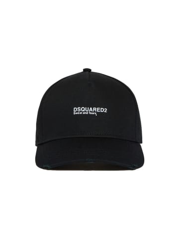 Dsquared2 Baseball Cap schwarz Weiße Sweat and Tears Stickerei Unisex