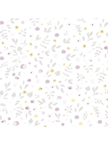 Casadeco My Little World Stoff Streublümchen grau lila lime