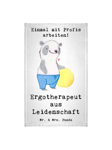 Mr. & Mrs. Panda Gästetuch Ergotherapeut Leidenschaft mit Spruch in Weiß