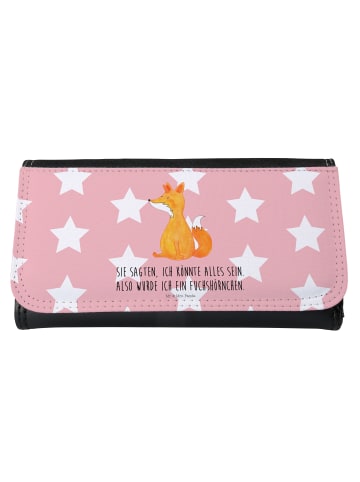 Mr. & Mrs. Panda Portemonnaie Damen Einhorn Wunsch mit Spruch in Rot Pastell