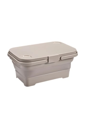 COFI 1453 Picknickkorb mit Tisch - Klappbar, 3in1 mit Becherhalter in Beige