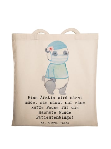 Mr. & Mrs. Panda Tragetasche Ärztin Pause mit Spruch in Creme