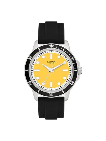 s.Oliver Armbanduhr Elegant Silicone in schwarz
