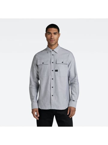 G-Star Raw Langarmhemd in correct grey-white oxford