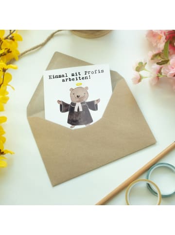 Mr. & Mrs. Panda babykarte Pfarrer Leidenschaft mit Spruch in Weiß