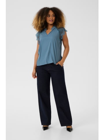 Cream Kurzarm-Bluse CRNola Straight fit in Blue Heaven