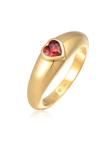 Elli Ring 925 Sterling Silber Herz in Rot