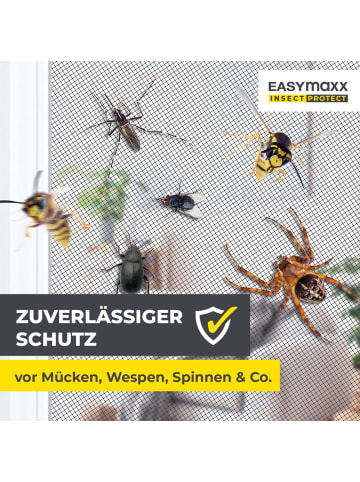 EASYmaxx Moskitonetz 2er-Set 150x130cm schwarz 12 Magnetbefestigung für Fenster Schwarz