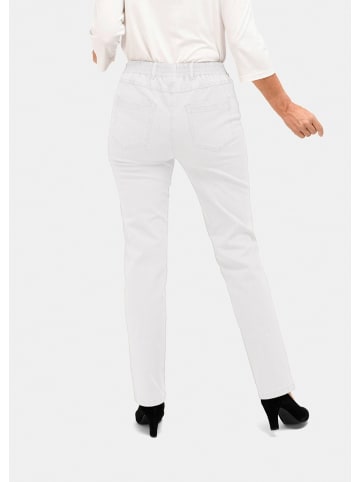 GOLDNER Kurzgröße:  Bequeme Jeansschlupfhose mit Dehnbund in weiß