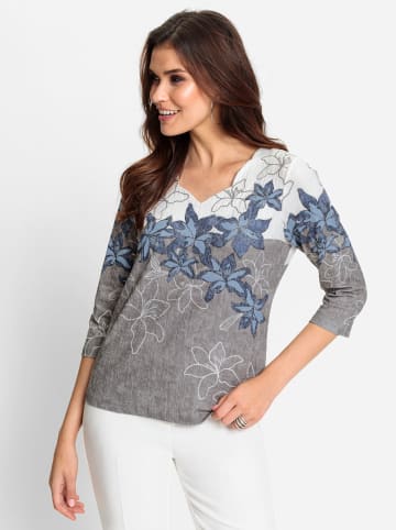 WITT WEIDEN Shirt in royalblau-schwarz-bedruckt