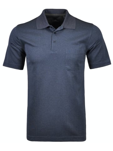 Ragman Softknit-Polo Fischernetz in Blau