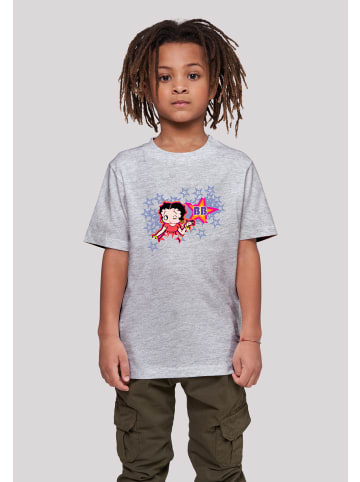 F4NT4STIC T-Shirt Betty Boop Purple Stars And Dots in grau meliert
