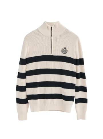 Polo Club Pullover in Ecru-Navyblau