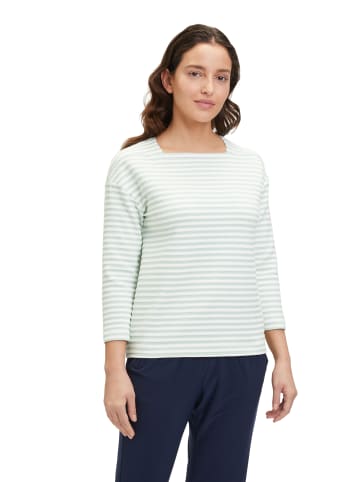 BETTY & CO Ringelshirt mit U-Boot-Ausschnitt in Cream/Green