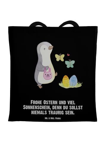 Mr. & Mrs. Panda Tragetasche Pinguin Eier suchen mit Spruch in Schwarz