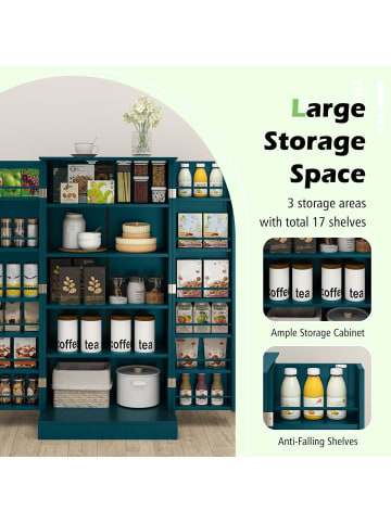 COSTWAY Küchenschrank 120cm in Grün