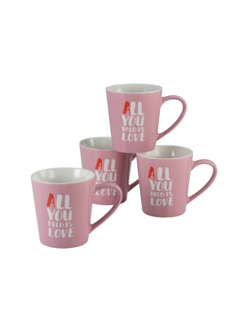 CreaTable Kaffeebecher, All You Need Is Love 420 ml in Rosé