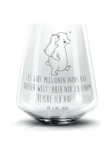 Mr. & Mrs. Panda Blümchentail Glas Papa Bär mit Spruch in Transparent