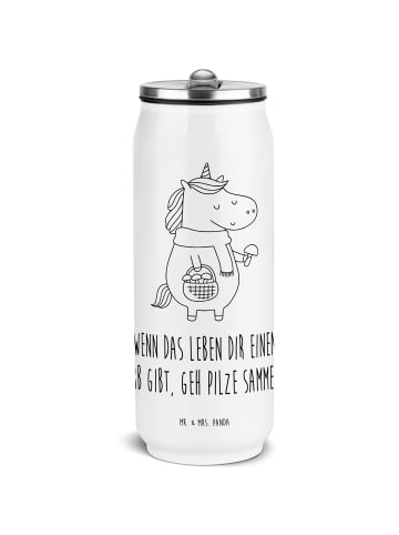 Mr. & Mrs. Panda Edelstahl Trinkflasche Einhorn Pilz mit Spruch in Weiß