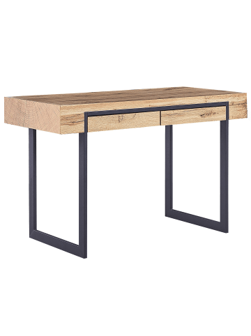 Beliani Schreibtisch VIDA in Braun/Schwarz - (W) 120 x (H) 76 x (L) 55 cm