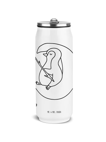 Mr. & Mrs. Panda Trinkflasche Pinguin Mond ohne Spruch in Weiß