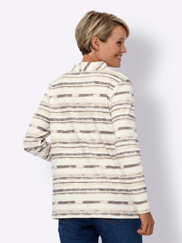 Sieh an! Langarm-Shirt in beige-ecru-bedruckt