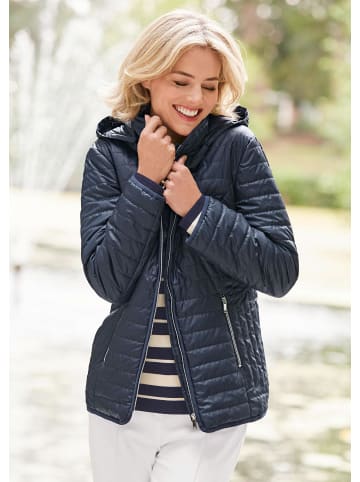 GOLDNER Kurzgröße:  Steppjacke mit Kapuze in marine