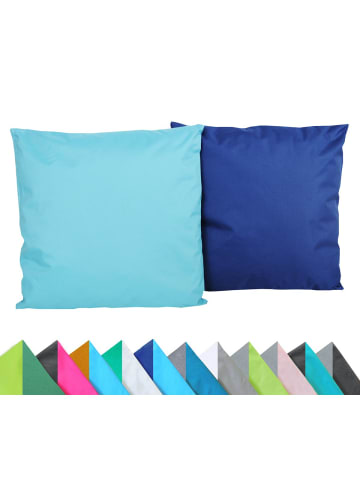 JACK 2er Set Outdoor Wende Kissenhülle 45x45cm in Blau/Hellblau