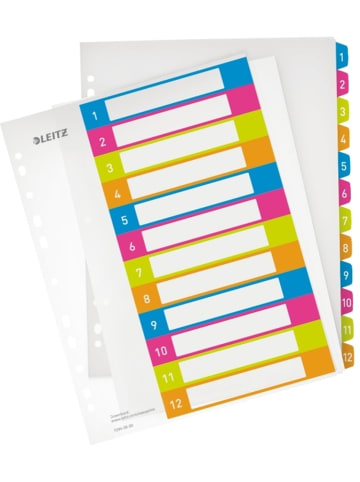 Leitz Plastikregister Wow 1-12 A4 PP 12 Blatt farbig