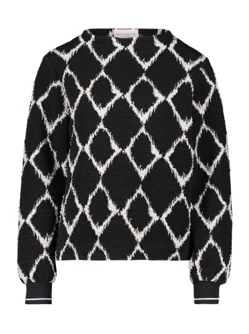 Betty Barclay Sweatshirt mit Rippbündchen in Schwarz/Beige