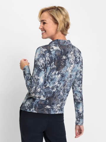 WITT WEIDEN Poloshirt in eisblau-marine-bedruckt