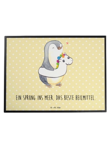 Mr. & Mrs. Panda Schreibunterlage Sommermeerheilkraft mit Spruch in Gelb Pastell