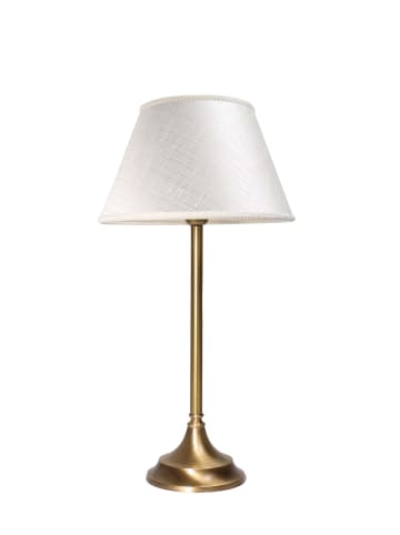 Licht-Erlebnisse Tischlampe Ø 25 x (H)36 cm in Bronze hell glänzend Weiß