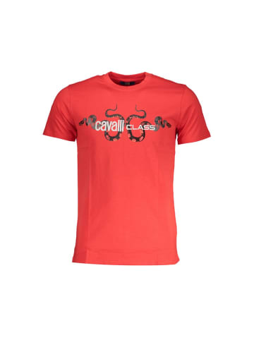 cavalli CLASS Rotes Baumwoll-T-Shirt