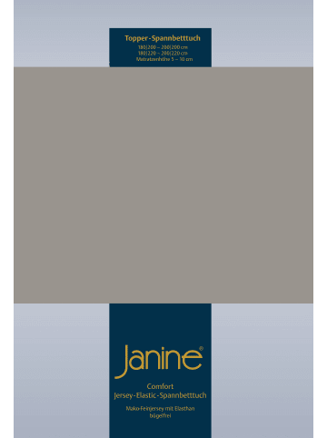Janine Janine Topper Spannbetttuch Elastic Jersey 5001 in vulkan