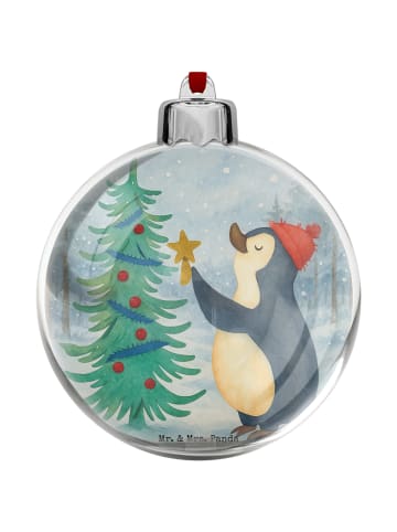 Mr. & Mrs. Panda Kunststoff Weihnachtskugel Pinguin Weihnachtsba... in Weiß