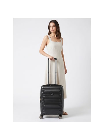 Delsey Meteor 4 Rollen Kabinentrolley 55 cm mit Dehnfalte deep black