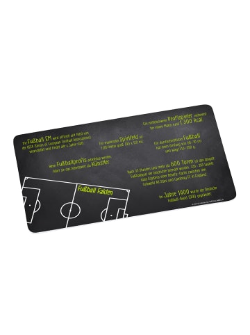 Geda Labels Frühstücksbrettchen Fußballfakten in Schwarz - 23,5x14,5x0,3cm