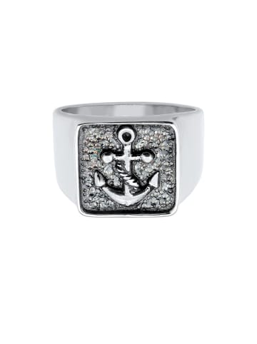 KUZZOI Ring 925 Sterling Silber Anker, Siegelring in Silber