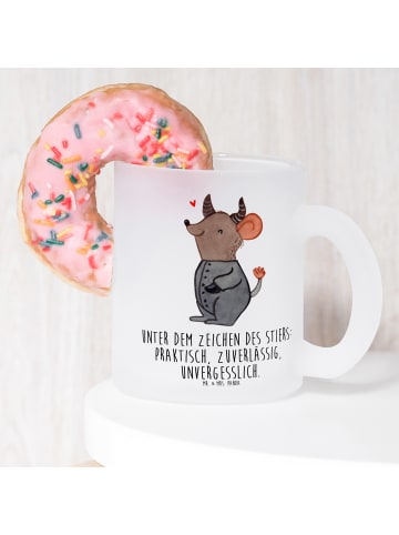 Mr. & Mrs. Panda Becher Stier Astrologie mit Spruch in Transparent
