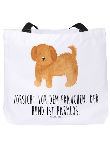 Mr. & Mrs. Panda Shopper Hund Flauschig mit Spruch in Weiß