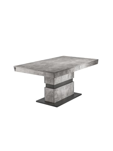 byLiving Tisch mit Auszug MATTHEW in Beton-Optik - 140-195 x 90, H 75 cm