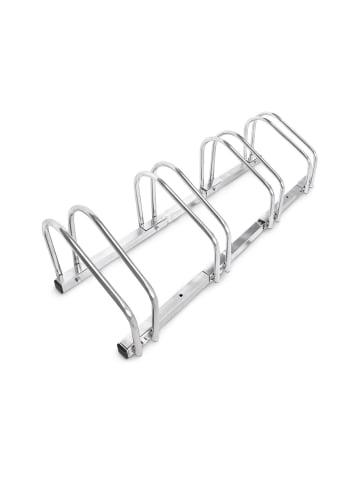relaxdays 4 x Fahrradständer in Silber - (B)100 x (H)26 x (T)32 cm