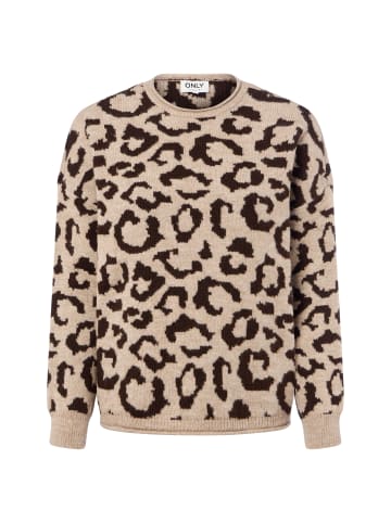ONLY Strickpullover ONLJade Animal in beige schoko - 0001