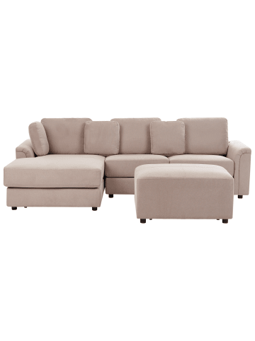 Beliani 2-tlg 4-Sitzer Sofa KOHLO in Beige/Schwarz
