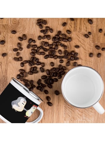 Mr. & Mrs. Panda Kaffeepott Hochzeitsfeier Freude mit Spruch in Schwarz