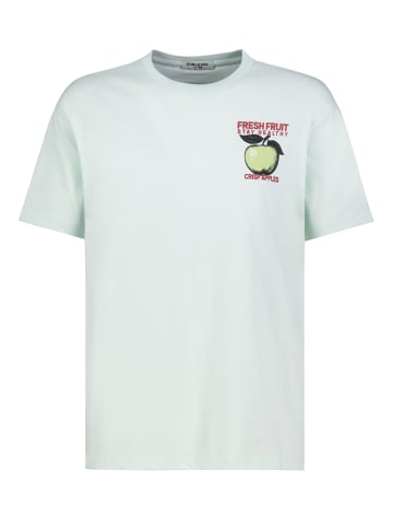 Sublevel Kurzarm T-Shirt Fruit Print Rundhals Basic in Grün-2