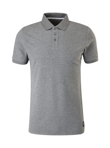 QS Polo-Shirt in 9730_grau meliert