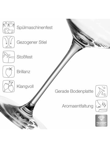 LEONARDO 6er Set Sektgläser geeicht Puccini Gastro-Edition in 0,1 l in transparent