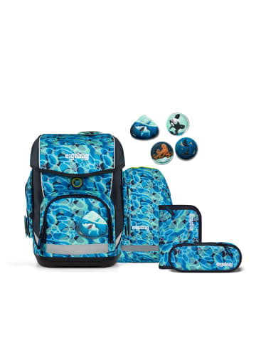 Ergobag Grundschulranzen-Set CUBO AbtauchBär 5-tlg. in Blau